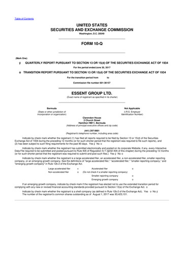 Thumbnail Essent Group 10-Q Quarterly Report FY2017 