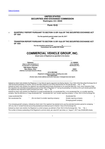 Vorschaubild Commercial Vehicle Group (CVG) 10-Q Quartalsbericht 2017 