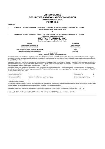 Thumbnail Digital Turbine
 10-Q Quarterly Report FY2018 