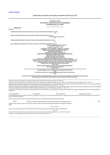 Vorschaubild Harmony Gold 20-F Jahresbericht 