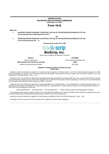 Thumbnail Option Care Health 10-Q Quarterly Report FY2017 