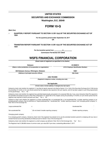 Thumbnail WSFS Financial 10-Q Quarterly Report FY2017 