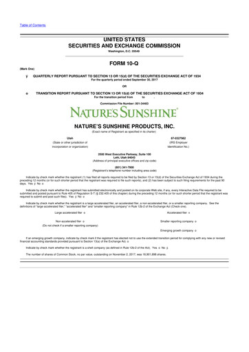 Thumbnail Nature's Sunshine Products 10-Q Quarterly Report FY2017 