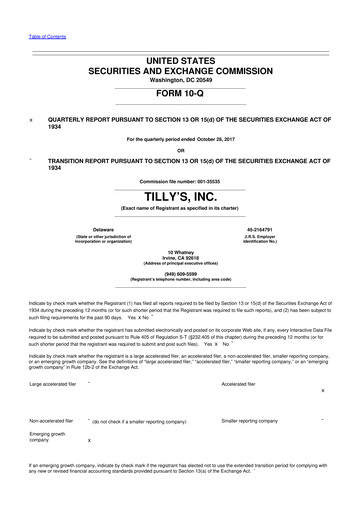 Thumbnail Tillys
 10-Q Quarterly Report FY2017 