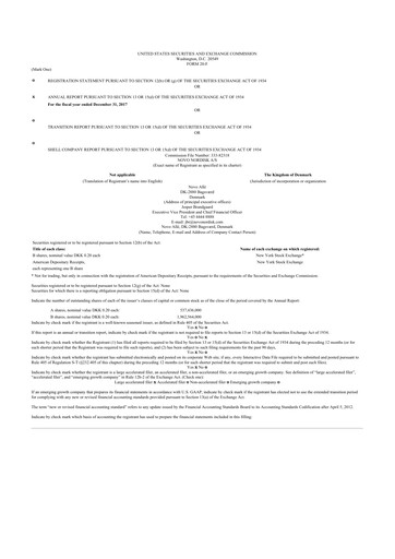 Thumbnail Novo Nordisk 20-F Annual Report 