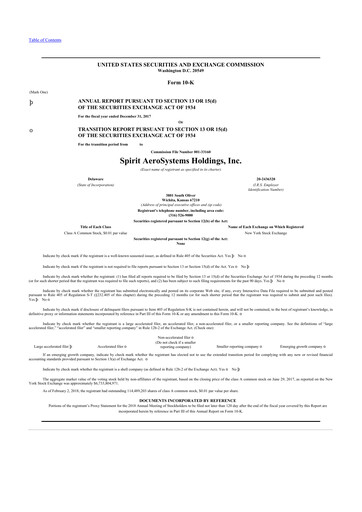 Thumbnail Spirit AeroSystems 10-K Annual Report 2017