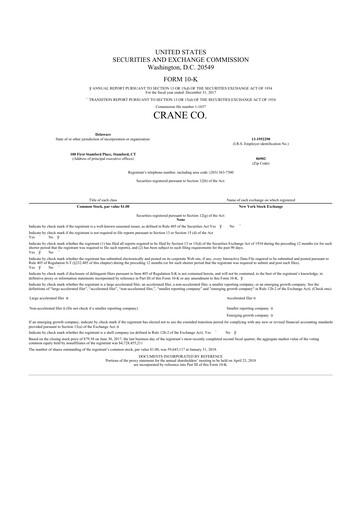 Thumbnail Crane NXT 10-K Annual Report 2017