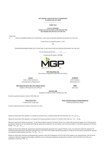 Thumbnail MGP Ingredients 10-K Annual Report 2017
