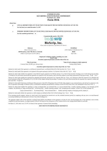 Thumbnail Option Care Health 10-K Annual Report 2017