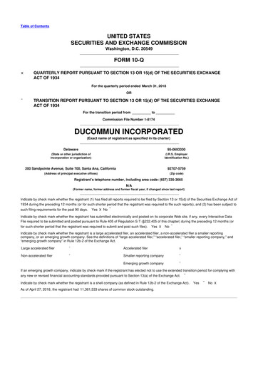 Thumbnail Ducommun 10-Q Quarterly Report FY2018 