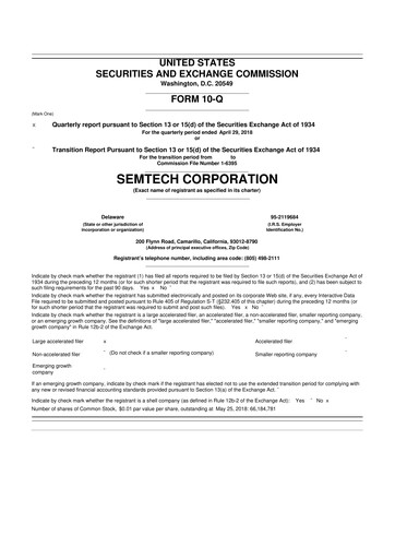 Vorschaubild Semtech 10-Q Quartalsbericht 2019 