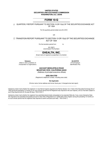 Thumbnail eHealth 10-Q Quarterly Report FY2018 