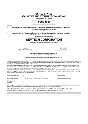 Vorschaubild Semtech 10-Q Quartalsbericht 2019 