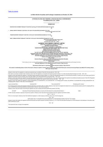 Vorschaubild Harmony Gold 20-F Jahresbericht 