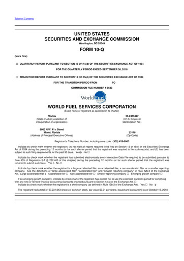 Thumbnail World Kinect 10-Q Quarterly Report FY2018 