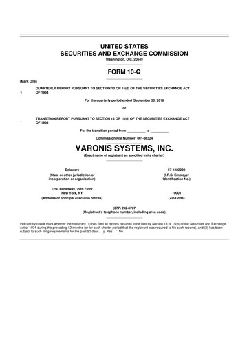 Vorschaubild Varonis Systems 10-Q Quartalsbericht 2018 