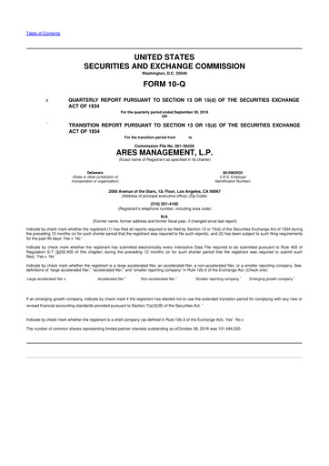 Vorschaubild Ares Management
 10-Q Quartalsbericht 2018 