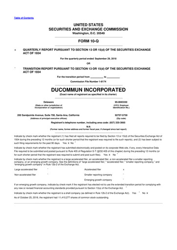 Thumbnail Ducommun 10-Q Quarterly Report FY2018 