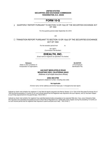 Thumbnail eHealth 10-Q Quarterly Report FY2018 