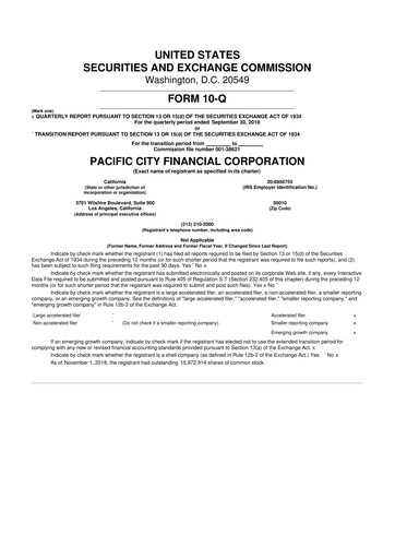 Vorschaubild PCB Bancorp 10-Q Quartalsbericht 2018 