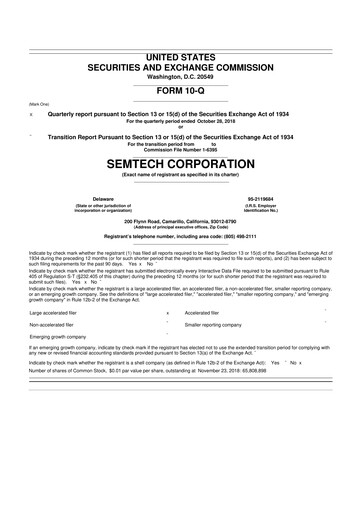 Vorschaubild Semtech 10-Q Quartalsbericht 2019 
