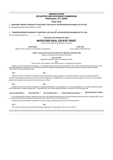 Thumbnail Centerspace 10-Q Quarterly Report FY2019 