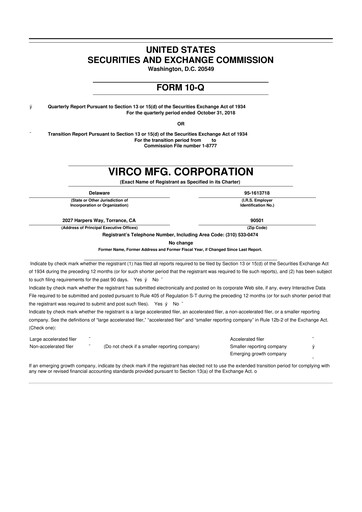 Thumbnail Virco Manufacturing 10-Q Quarterly Report FY2019 