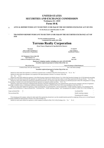 Thumbnail Terreno Realty
 10-K Annual Report 2018