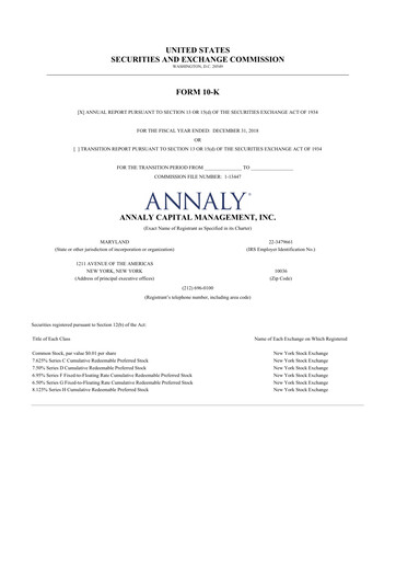 Thumbnail Annaly Capital Management
 10-K Annual Report 2018
