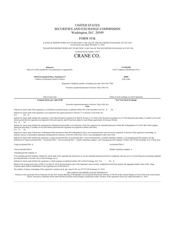 Thumbnail Crane NXT 10-K Annual Report 2018