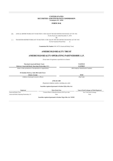 Thumbnail Americold 10-K Annual Report 