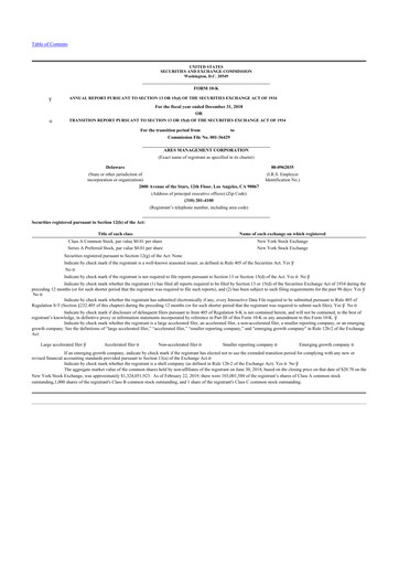 Thumbnail Ares Management
 10-K Annual Report 2018