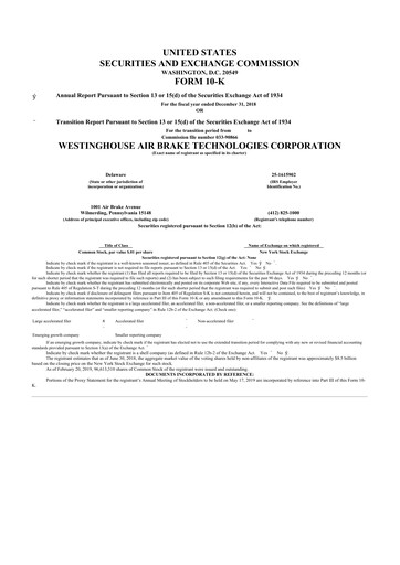 Thumbnail Wabtec 10-K Annual Report 2018