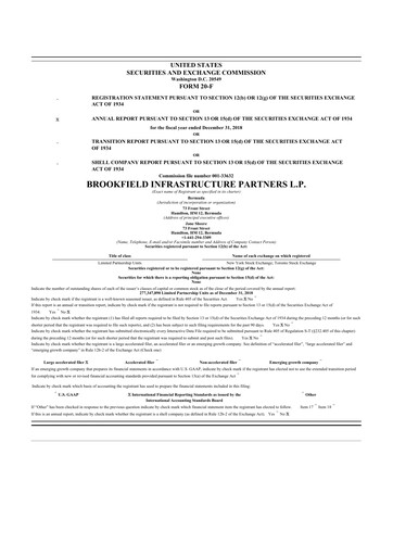 Vorschaubild Brookfield Infrastructure Partners
 20-F Jahresbericht 2018