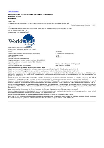 Thumbnail World Kinect 10-K Annual Report 2018