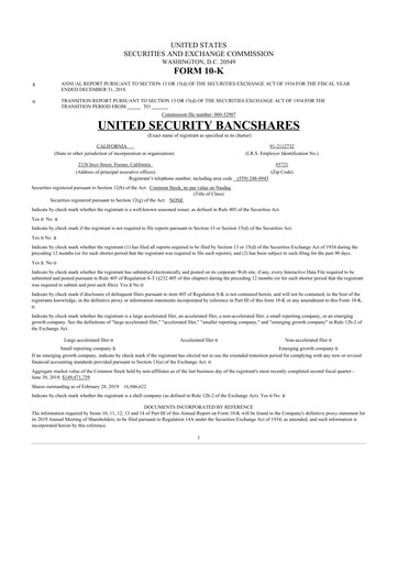 Thumbnail United Security Bancshares 10-K Annual Report 2018