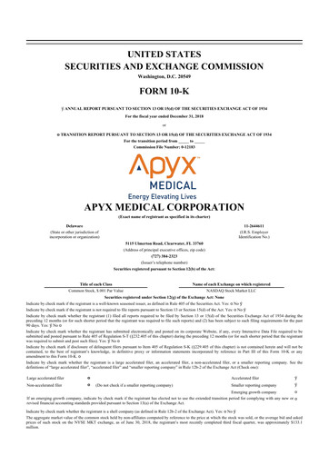 Thumbnail Apyx Medical 10-K Annual Report 2018