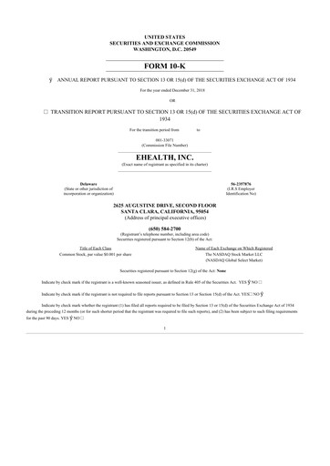Thumbnail eHealth 10-K Annual Report 2018