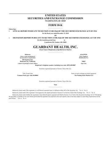 Thumbnail Guardant Health
 10-K Annual Report 2018