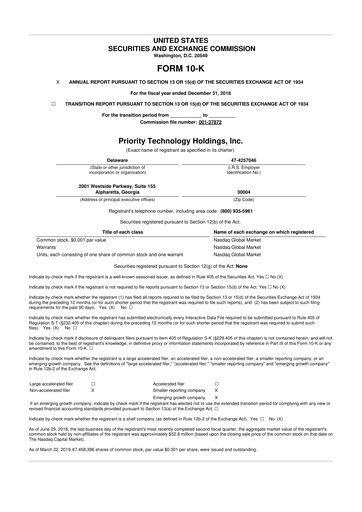 Thumbnail Priority Technology Holdings
 10-K Annual Report 43465