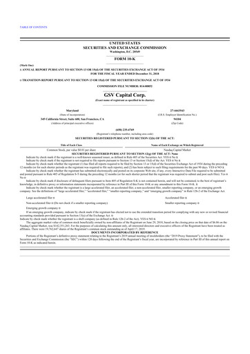 Miniature SuRo Capital 10-K Rapport annuel 