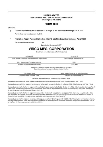 Thumbnail Virco Manufacturing 10-K Annual Report 2019