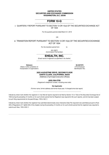 Thumbnail eHealth 10-Q Quarterly Report FY2019 