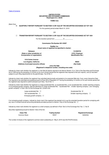 Thumbnail RadNet 10-Q Quarterly Report FY2019 