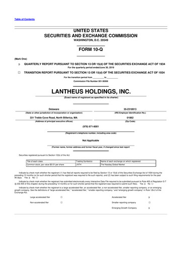 Thumbnail Lantheus Holdings 10-Q Quarterly Report FY2019 
