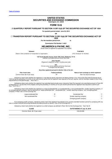 Thumbnail Helmerich & Payne

 10-Q Quarterly Report FY2019 