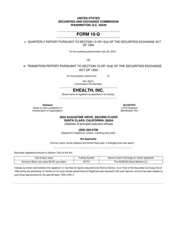Thumbnail eHealth 10-Q Quarterly Report FY2019 