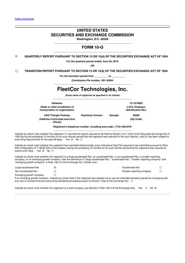 Thumbnail Corpay 10-Q Quarterly Report FY2019 