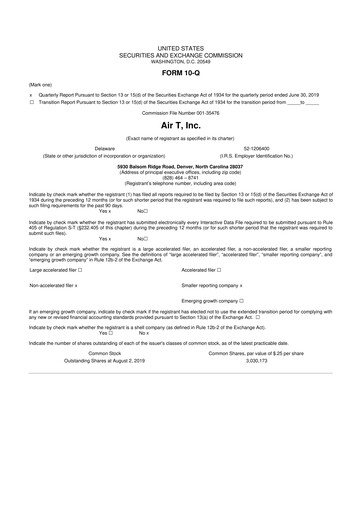 Thumbnail Air T, Inc. 10-Q Quarterly Report FY2020 