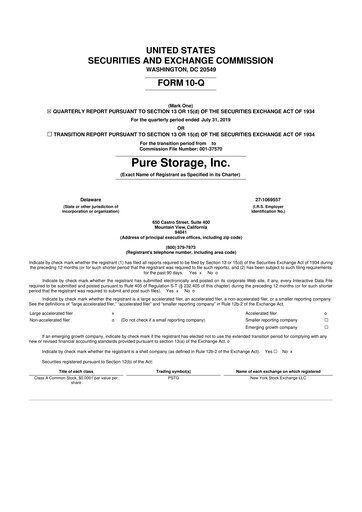 Vorschaubild Pure Storage
 10-Q Quartalsbericht 2020 